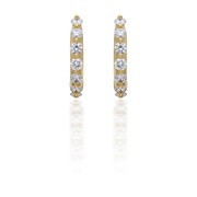 Diamond Hoop Earrings in 18k Yellow Gold