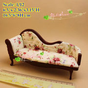 1/12 scale Dollhouse Mini Bedroom Furniture Victorian Chaise Lounge