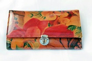Floral Leather Organizer Wallet - Hand Crafted in Argentina For $105