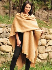 Suri Alpaca Ruana Wrap Shawl Beautiful Caramel $115