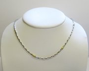 Solid Sterling Silver and 18kt Gold 2mm RIce Link Chain For $135
