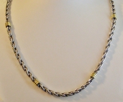 4mm Solid Sterling Silver & 18kt Gold Rope Chain For $165