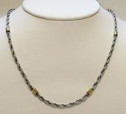 Solid Sterling Silver & 18kt Gold Loose Weave Rope Chain For $145