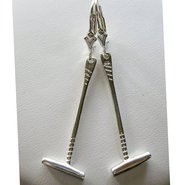 Solid Sterling Silver Polo Mallet Earrings For $75.00