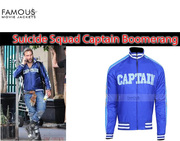 Suicide Squad Captain Boomerang Blue Satin Bomber Jacket
