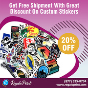 Get Free Shipment With 20% Discount On Custom Stickers - RegaloPrint