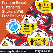 Custom Social Distancing Stickers With Free Delivery – RegaloPrint