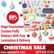 50% Christmas Discounted Custom Puffy Stickers With Free Lamination