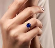 Buy Dainty Pear Shape Blue Sapphire Solitaire Ring Online.