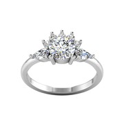 Tiara Diamond Engagement Ring with White Gold