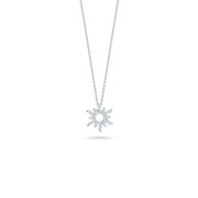 18KT White Gold Diamond Sun Pendant .17CT.